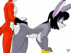 This cartoon episode has a horny fox joyfully jamming his unfathomably thick wang inside a sexually aroused bunny.